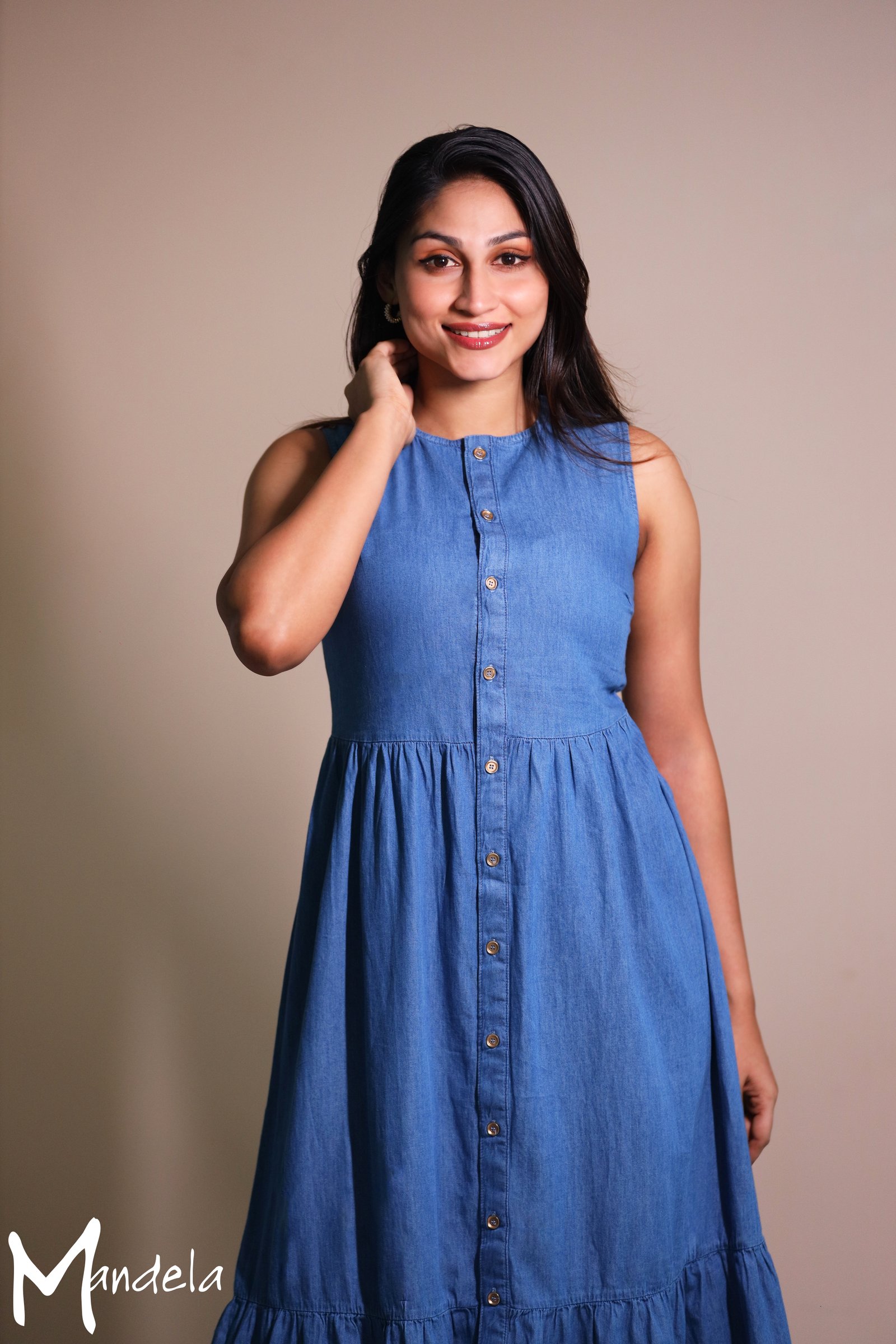 Sleeveless Button Dress